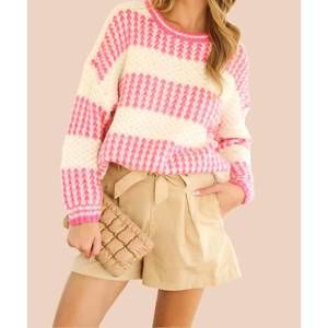 NEW VINE & LOVE melissa spring ribbed sweater in pink